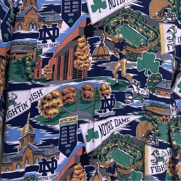 Reyn Spooner Sports Notre Dame Hawaiian Shirt Men's XL - Picture 4 of 5